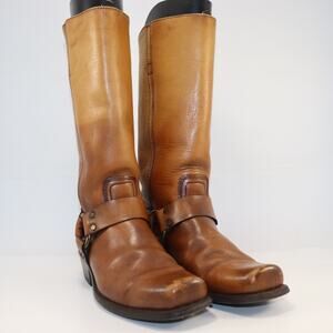 Vintage Frye Harness Boots Tan Leather Women’s 8.5